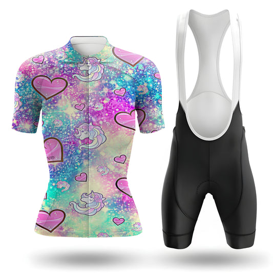 Hearts And Unicorns Women's Short Sleeve Cycling Kit