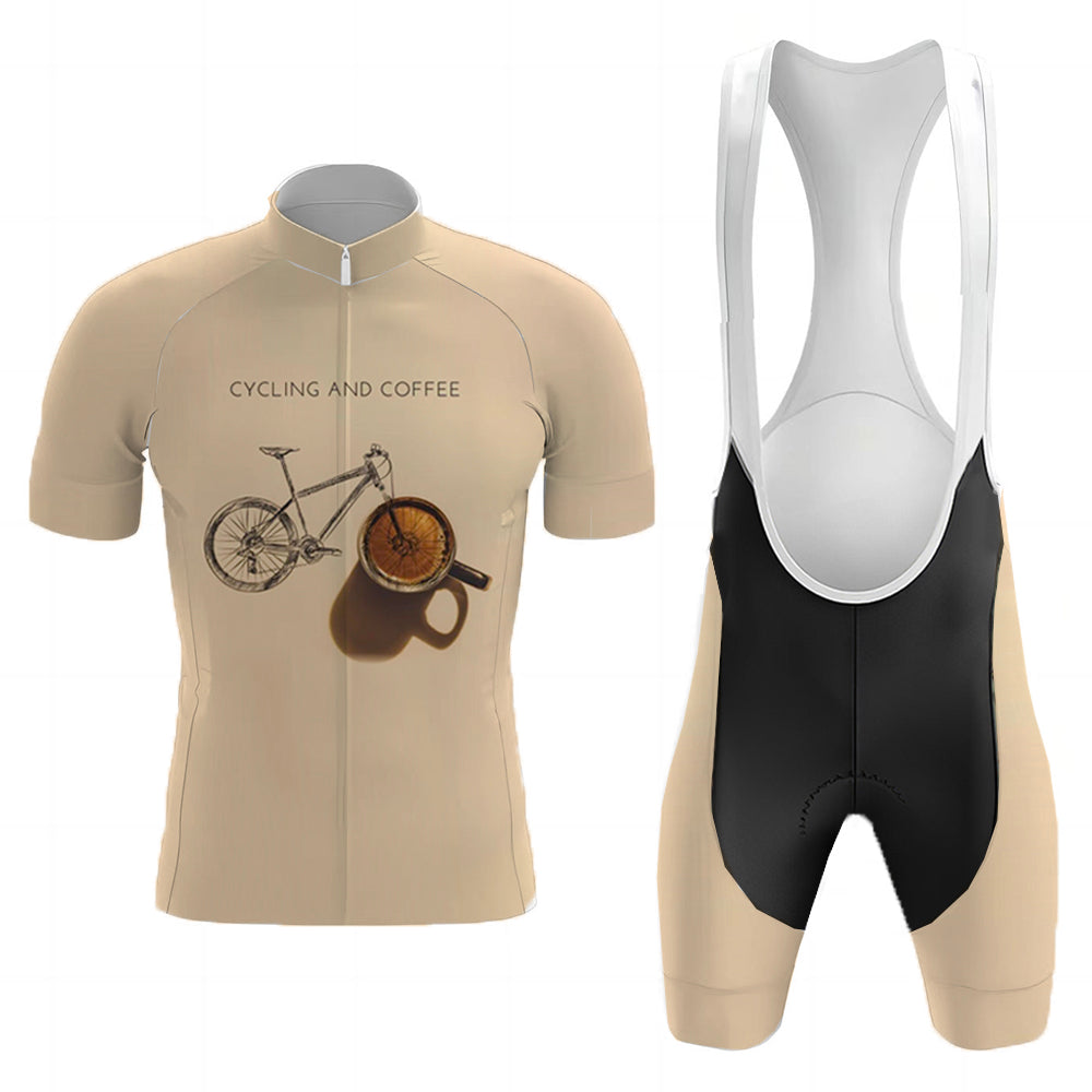 Men's Short Sleeve Cycling Jersey Cycling And Coffee | RSSC Premium Cycling Kit with Moisture Wicking Fabric
