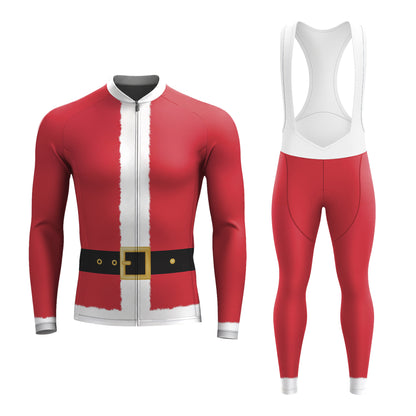 Conjunto de ciclismo de manga larga para hombre, disfraz de Papá Noel