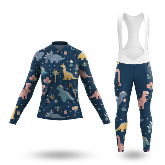 Dinosaur Pattern Women's Long Sleeve Cycling Kit