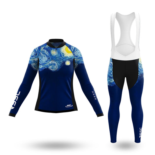 Starry Night Damen-Langarm-Radtrikot