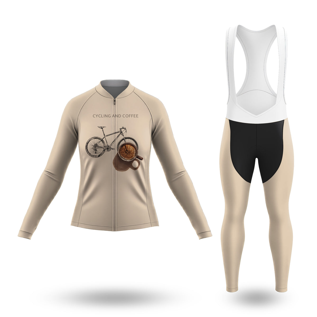 Conjunto de ciclismo de manga larga Ciclismo y café para mujer