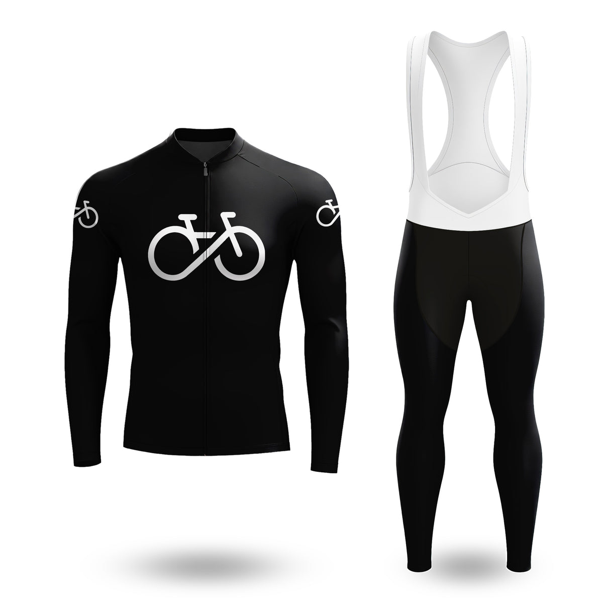 Bike Forever black Men's Long Sleeve Cycling Kit