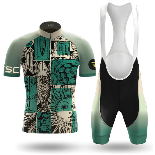 Celadon Sun-Fish Vintage Men's Short Sleeve Cycling Kit