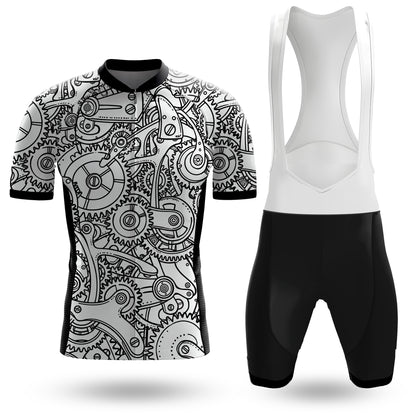 Black White Gears Men's Short Sleeve Cycling Kit