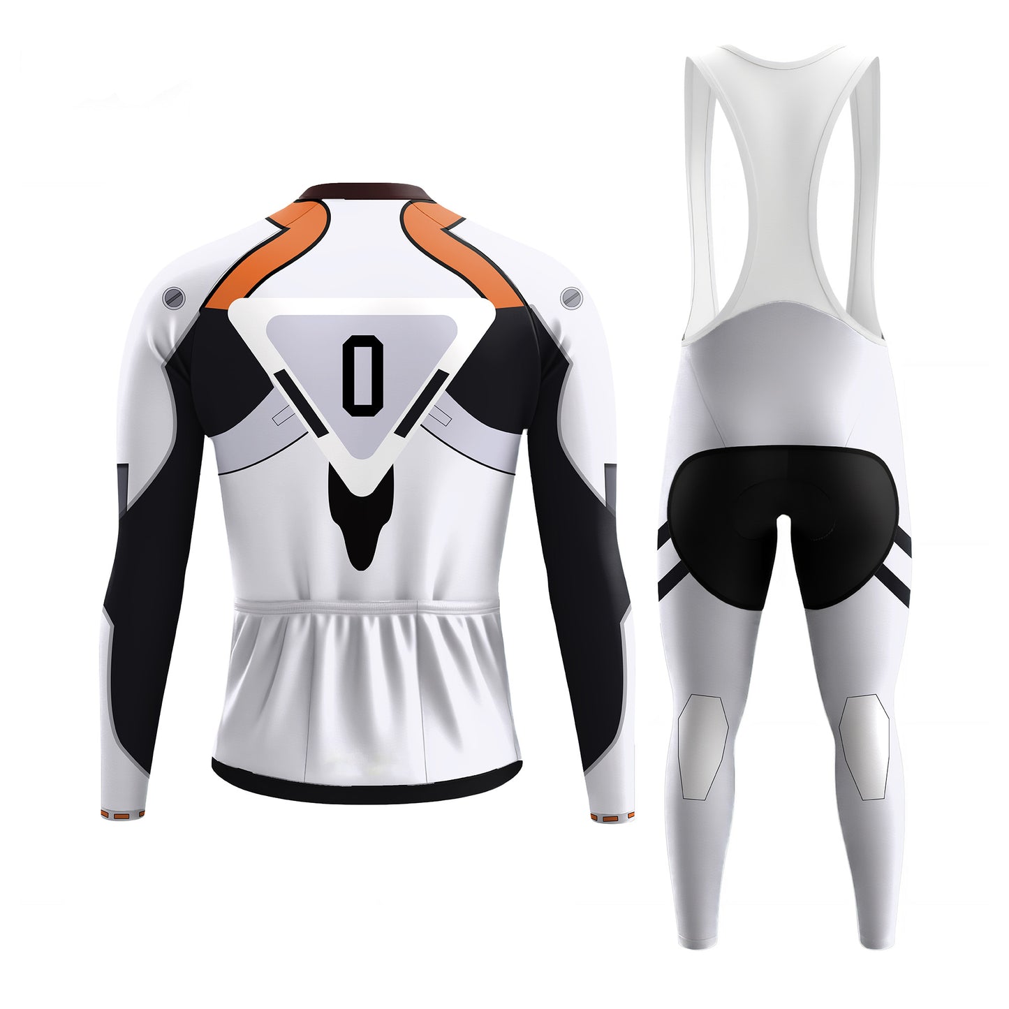 White Combat Suit Men's Long Sleeve Cycling Kit