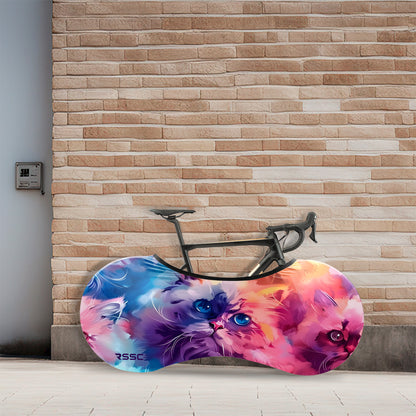 Meow Meow Illustration Bicycle Wheels Cover