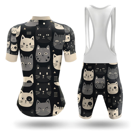 Happy Emoticon Cat Women's Short Sleeve Cycling Kit
