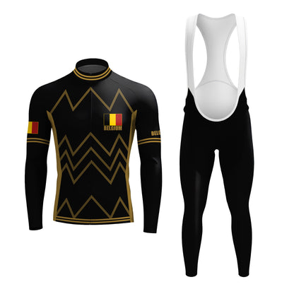 Belgien Langarm-Radsport-Set für Männer