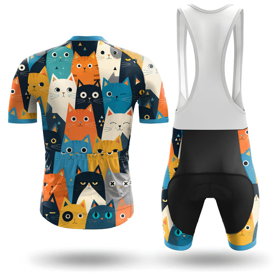 Cartoon Cat Men's Short Sleeve Cycling Kit