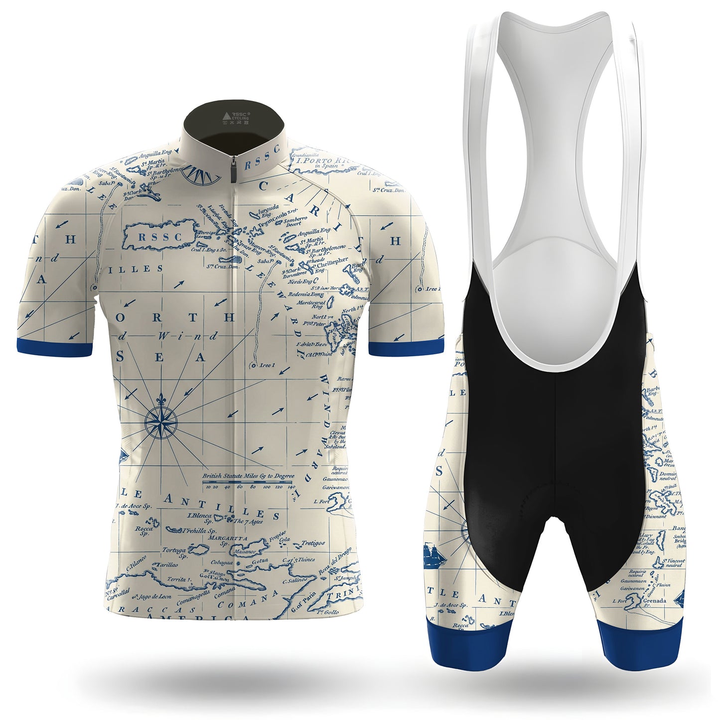 Vintage Chart Rider Men's Short Sleeve Cycling Kit