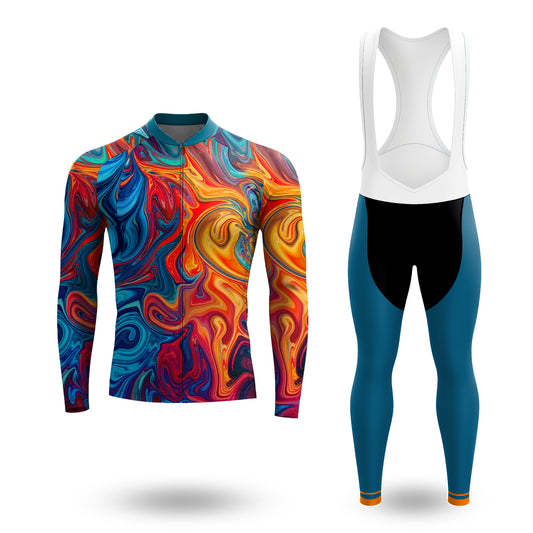 Kit de ciclismo de manga larga para hombre Mármol líquido