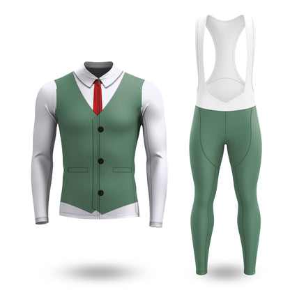 Conjunto ciclista de manga larga para hombre Matón elegante verde