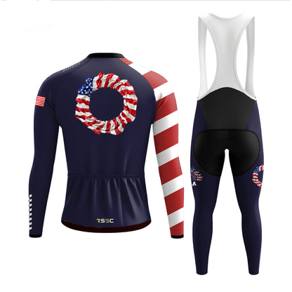 USA Sunflower Men's Long Sleeve Cycling Kit