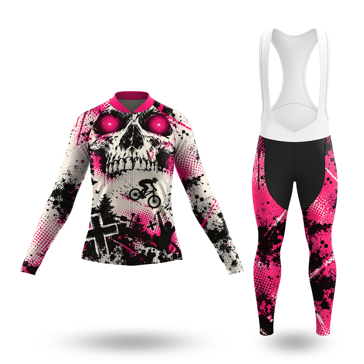 Conjunto ciclista de manga larga para mujer Colorful Abstract Movement