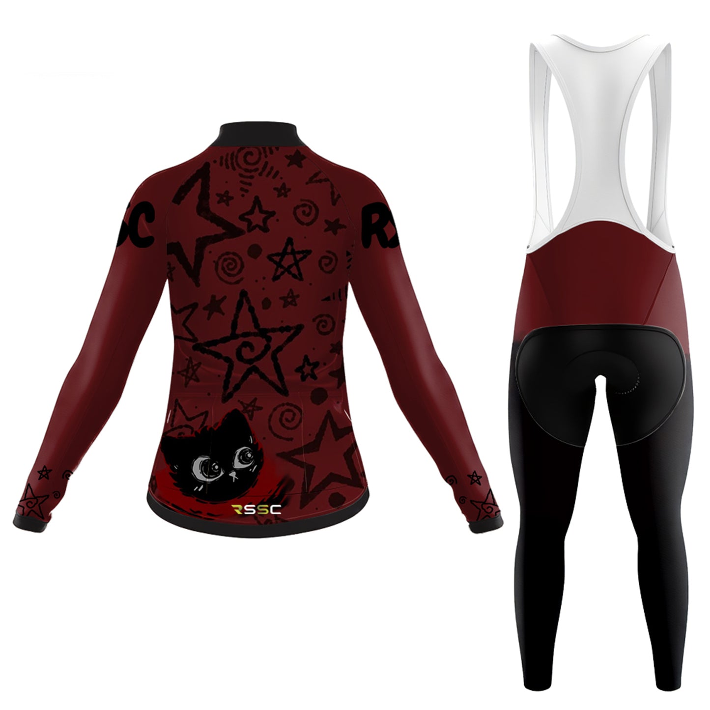 Star Black Cat Women's Long Sleeve Cycling Kit