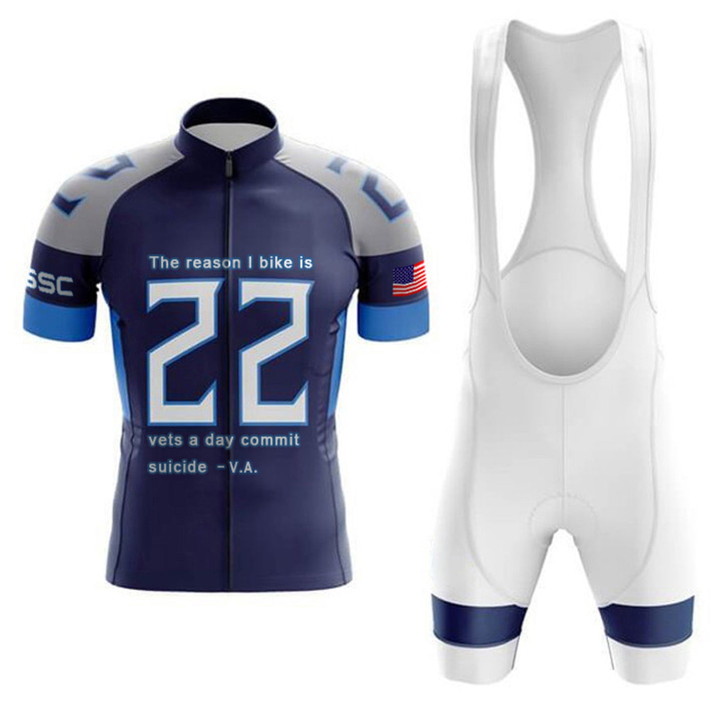 Pedal for Veterans' Mental Health Men's Short Sleeve Cycling Kit