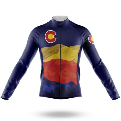 Men's Long Sleeve Cycling Jersey Colorado Colors   Cycling Jersey | RSSC Premium Cycling Kit with Moisture Wicking Fabric