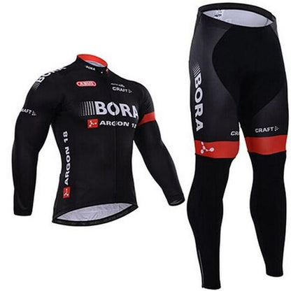 Bora Black Team Cycling Men's Long Sleeve Kit