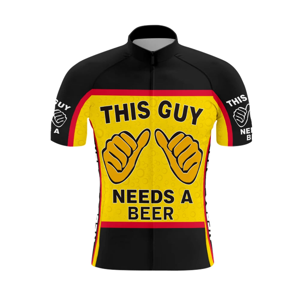 This Guy Needs A Beer Men's Short Sleeve Cycling Kit | Rsscsports