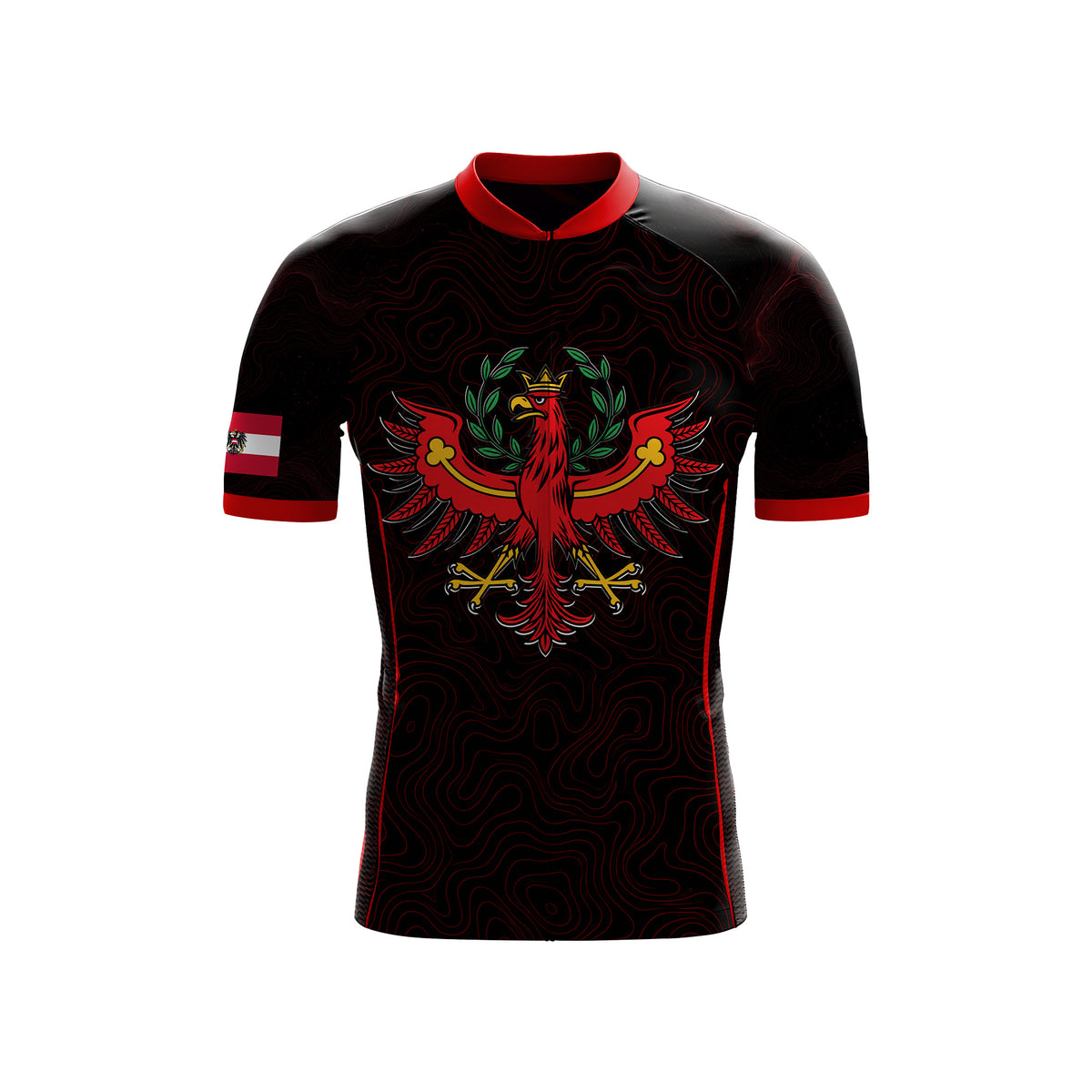 Kurzarm-Radtrikot für Herren „Belgian Surrealismus“
