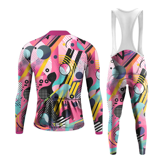 Men's Long Sleeve Cycling Jersey Colorful | RSSC Premium Cycling Kit Back View