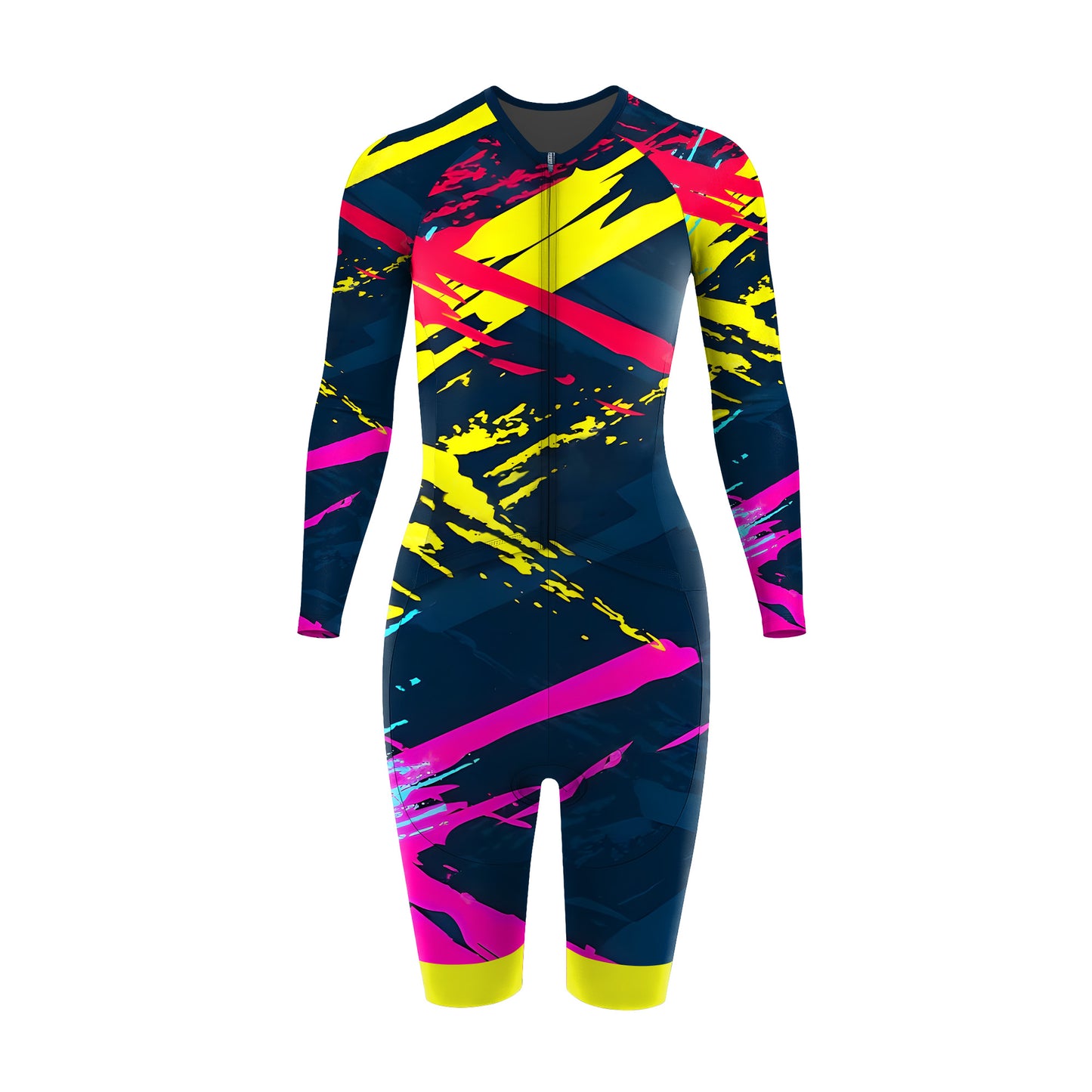 Colorful Abstract Movement Women's Long Sleeve Triathlon Suit