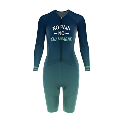 No Pain No Champagne Women's Long Sleeve Triathlon Suit