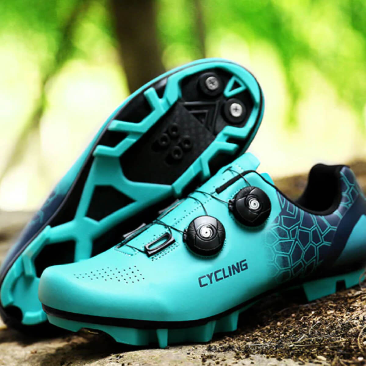 Teal cycling shoes on sale