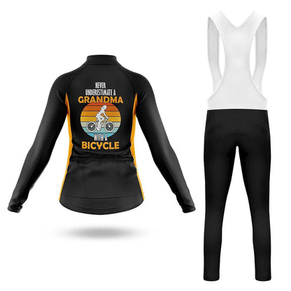 Never Underestimate A Grandma With A Bicyle Women's Long Sleeve Cycling Kit