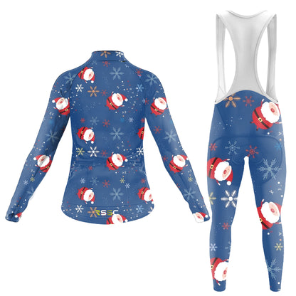 Christmas Cartoon Pictures Women's Long Sleeve Cycling Kit