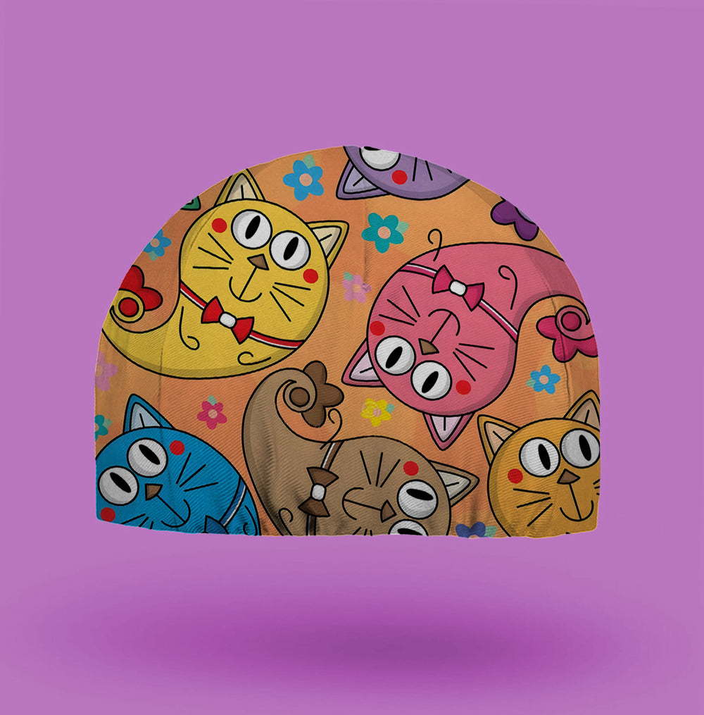 Kitten Pattern Cycling Cap