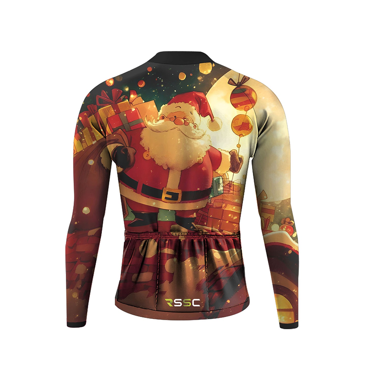 Santa Claus Comes To The House To Deliver Gifts Men's Long Sleeve Cycling Kit