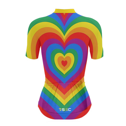 Rainbow Hearts Women's Short Sleeve Cycling Kit