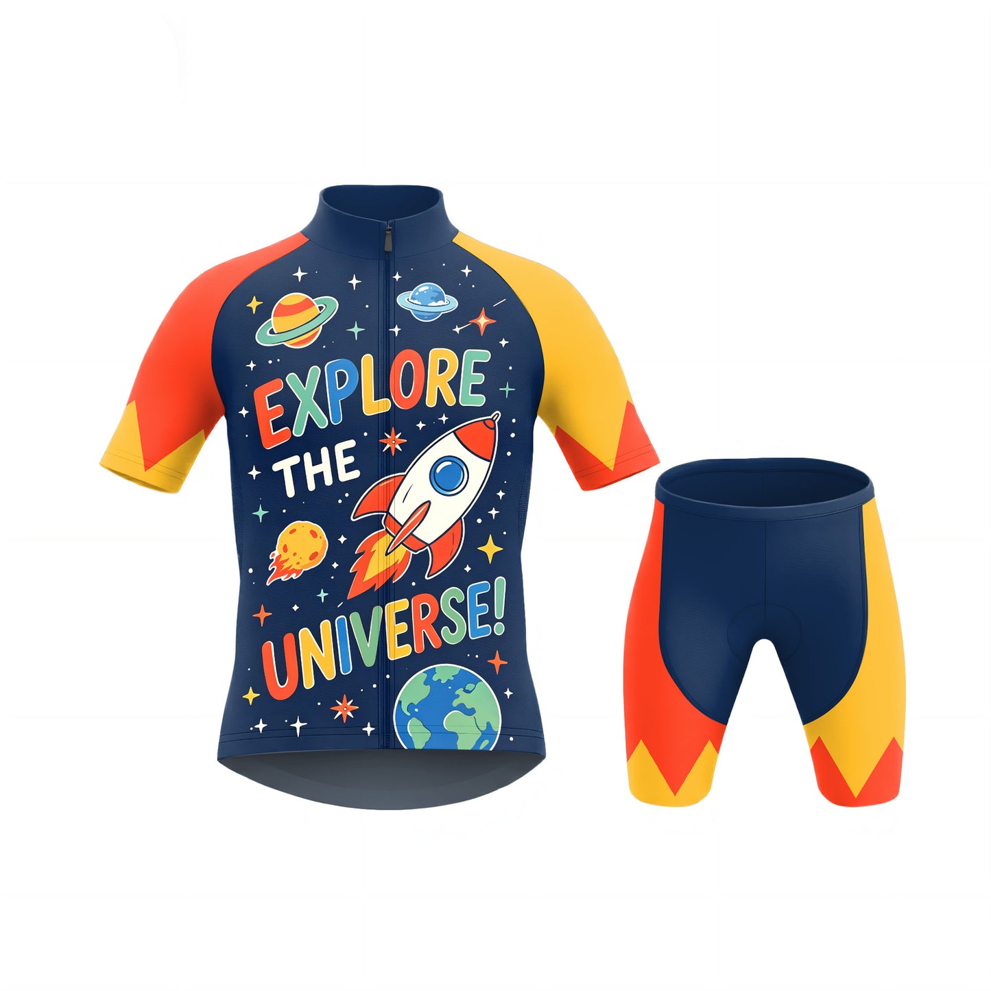 Explore The Universe Kid's Short Sleeve Cycling Kit