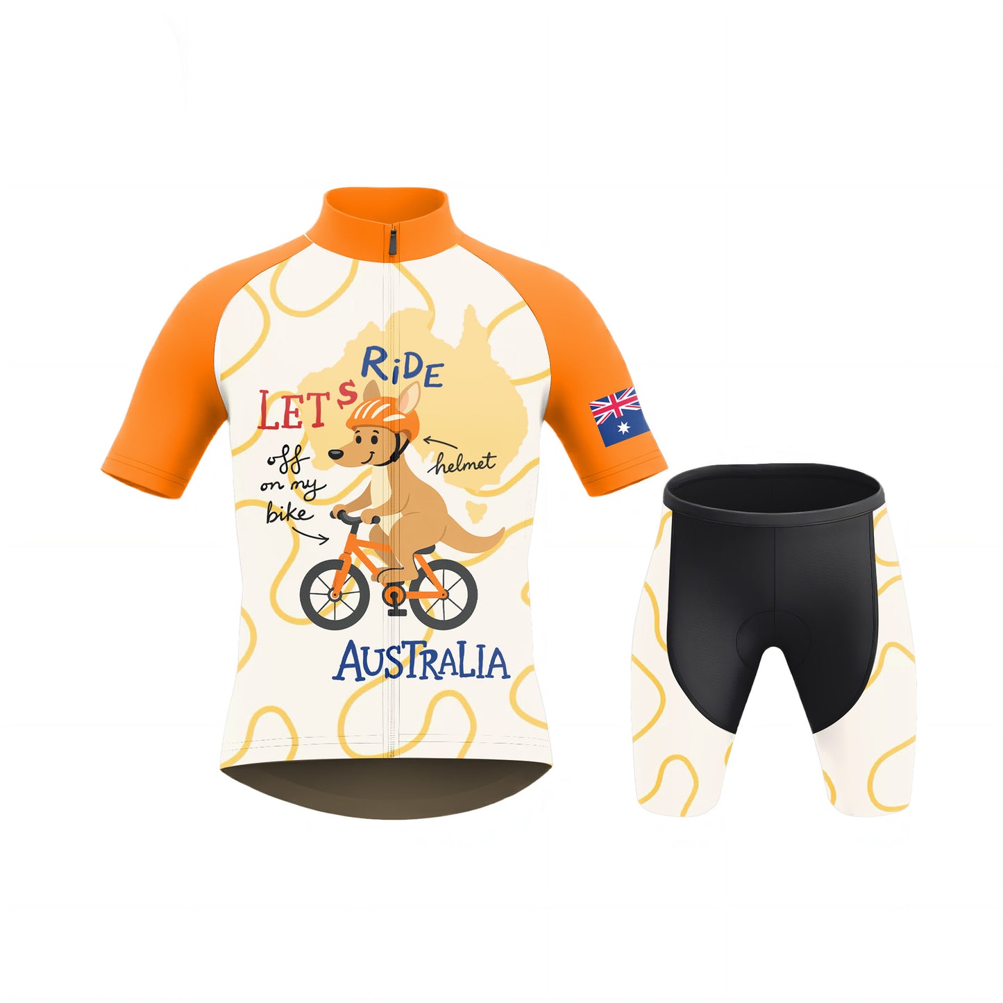 Australia Kangaroo Kid's Short Sleeve Cycling Kit