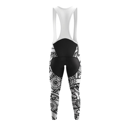 Black White Gears Men's Long Sleeve Cycling Kit