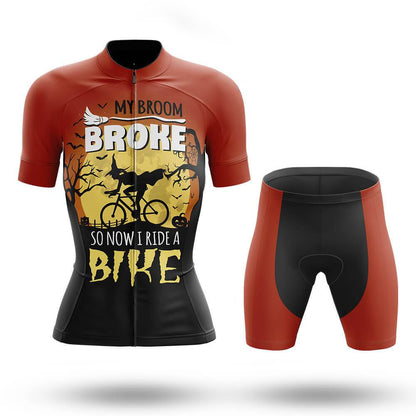 Halloween My Broom Broke Women's Short Sleeve Cycling Kit