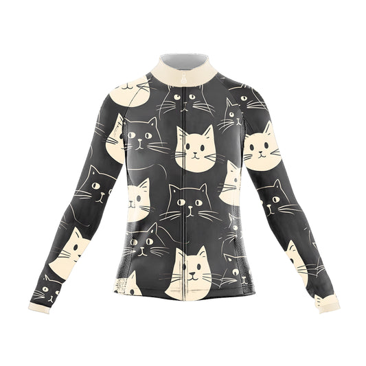 Happy Emoticon Cat Women's Long Sleeve Cycling Kit (Clearance Sale)