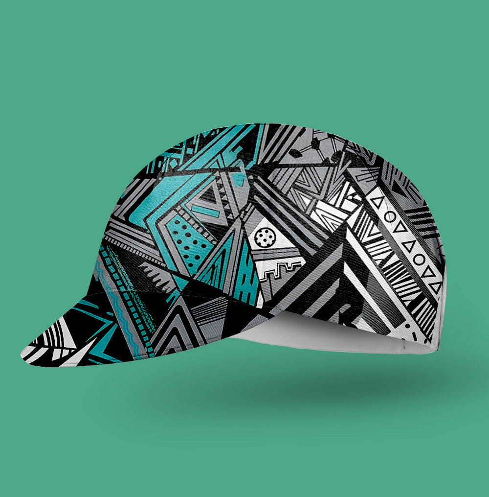 Black And White Abstract Cycling Cap