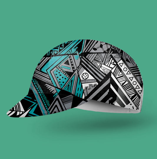 Black And White Abstract Cycling Cap