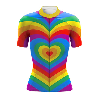 Rainbow Hearts Women's Short Sleeve Cycling Kit