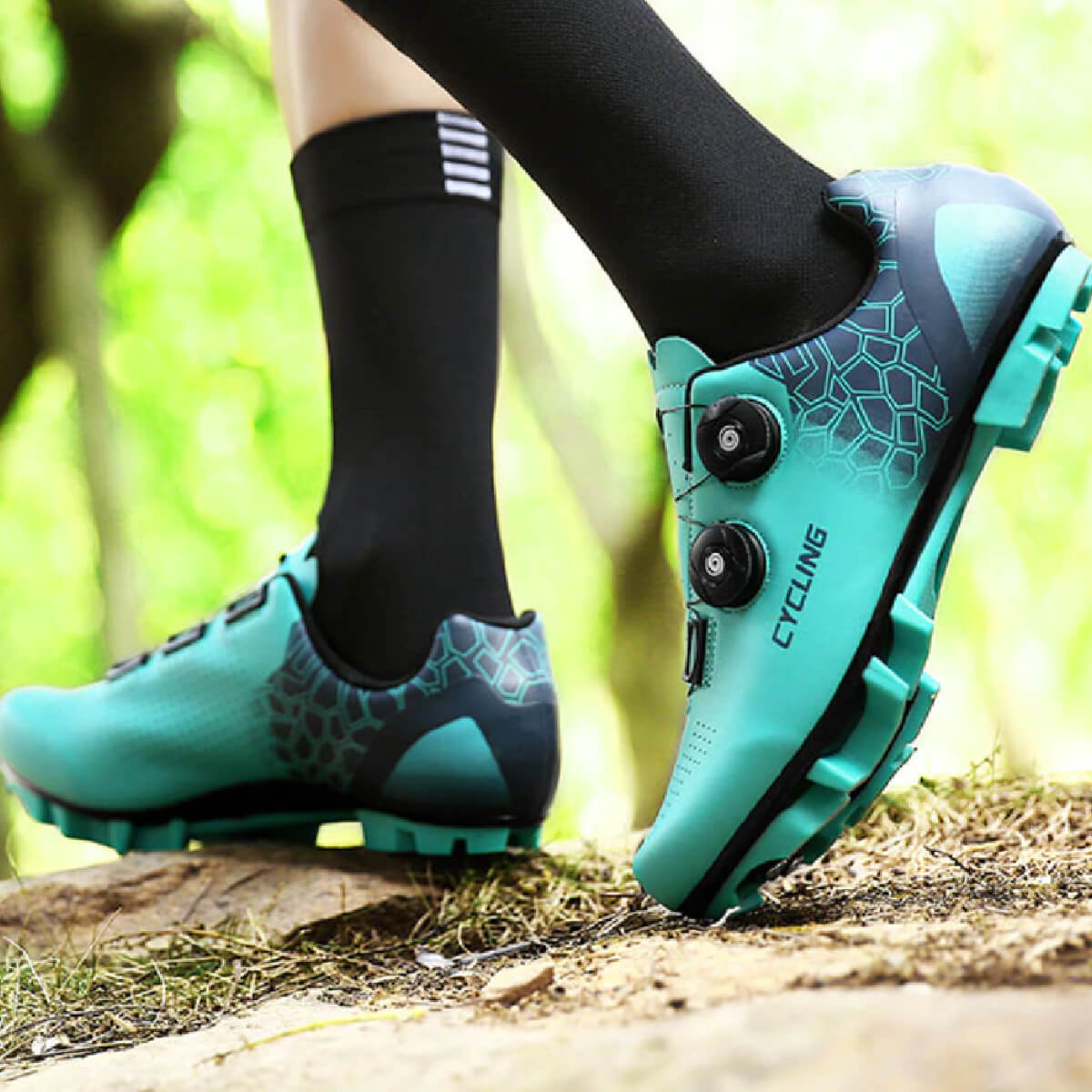 Atomic Cyan Cycling Shoes