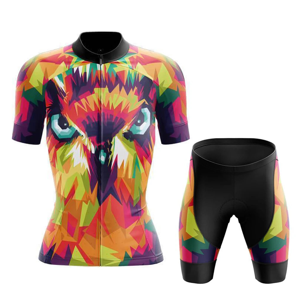 Rainbow Owl Women's Short Sleeve Cycling Kit