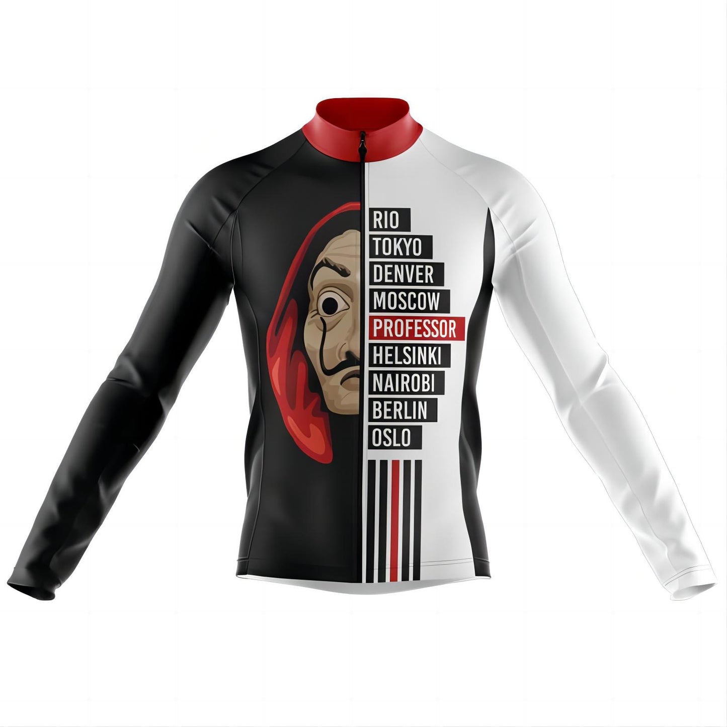 Maillot de cyclisme à manches longues pour homme Casa De Papel