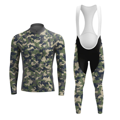 Green Camo Men's Long Sleeve Cycling Kit