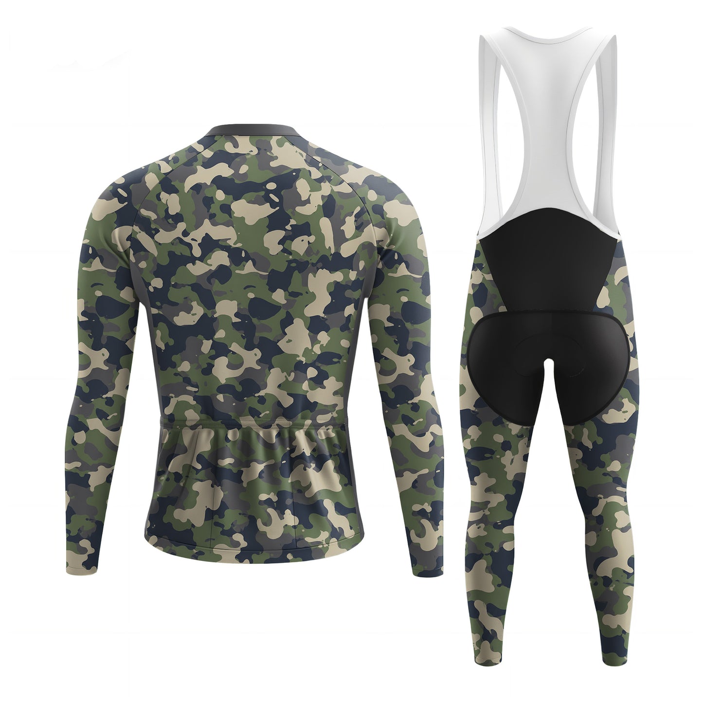 Green Camo Men's Long Sleeve Cycling Kit