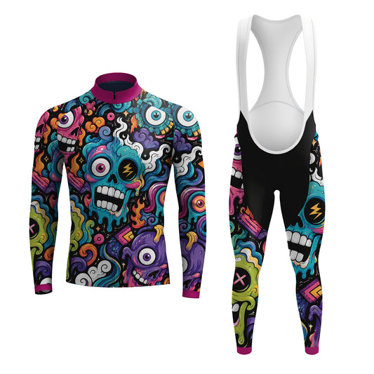 Alien Creatures Multicolor Men's Long Sleeve Cycling Kit