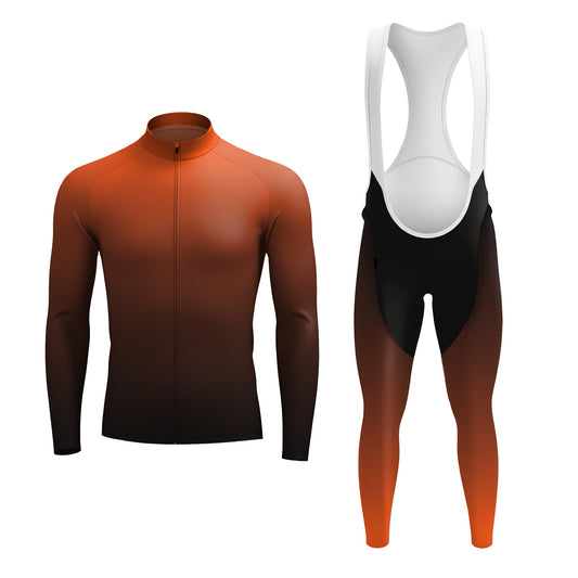 Orange Gradient Men's Long Sleeve Cycling Kit