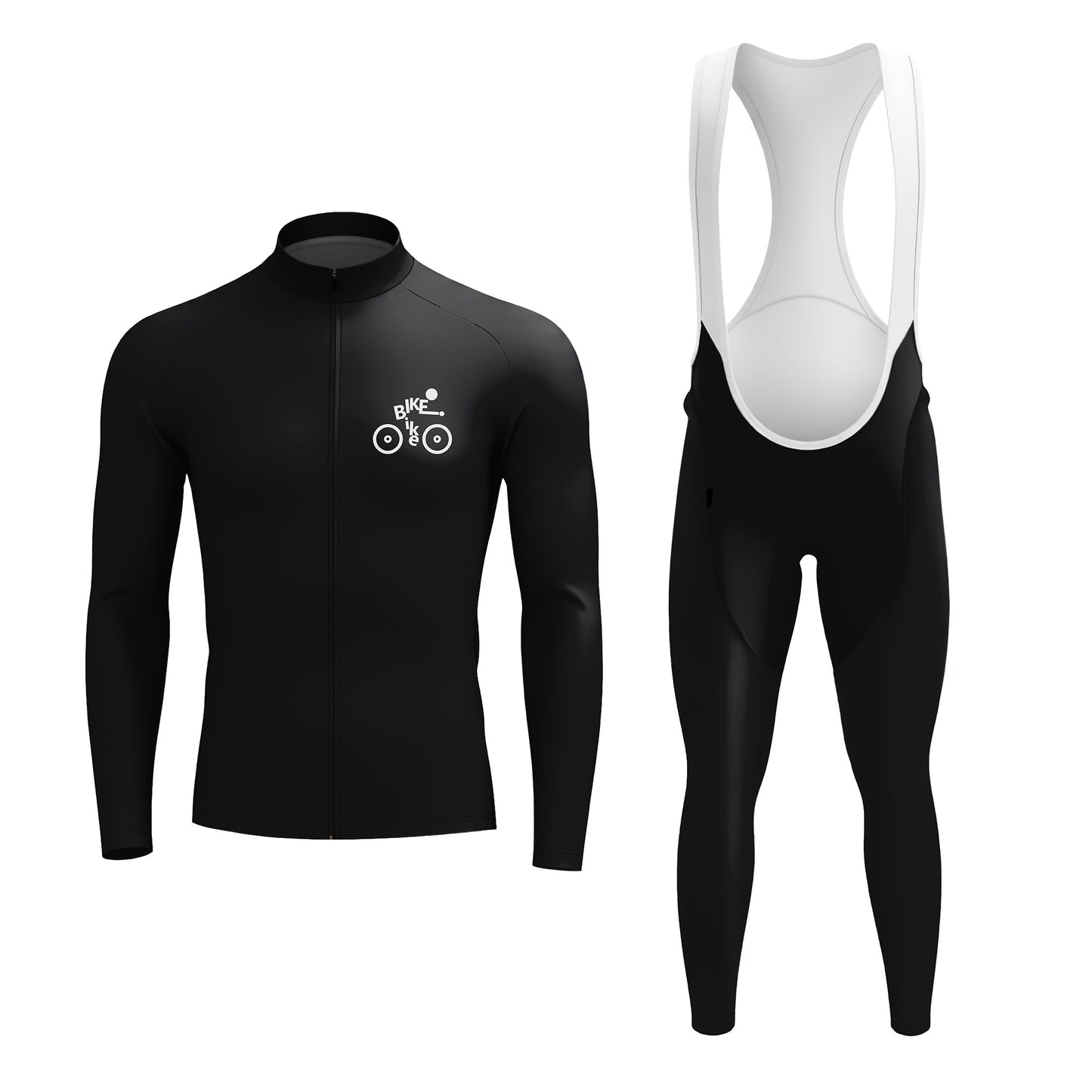 Basic Black Men's Long Sleeve Cycling Kit